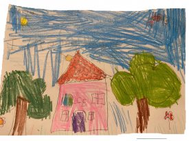 Picture of a house drawn by one of our service users