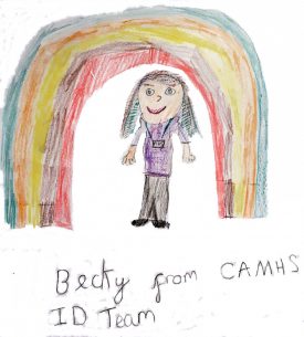 a drawing of one of our clinicians, drawn by a service user